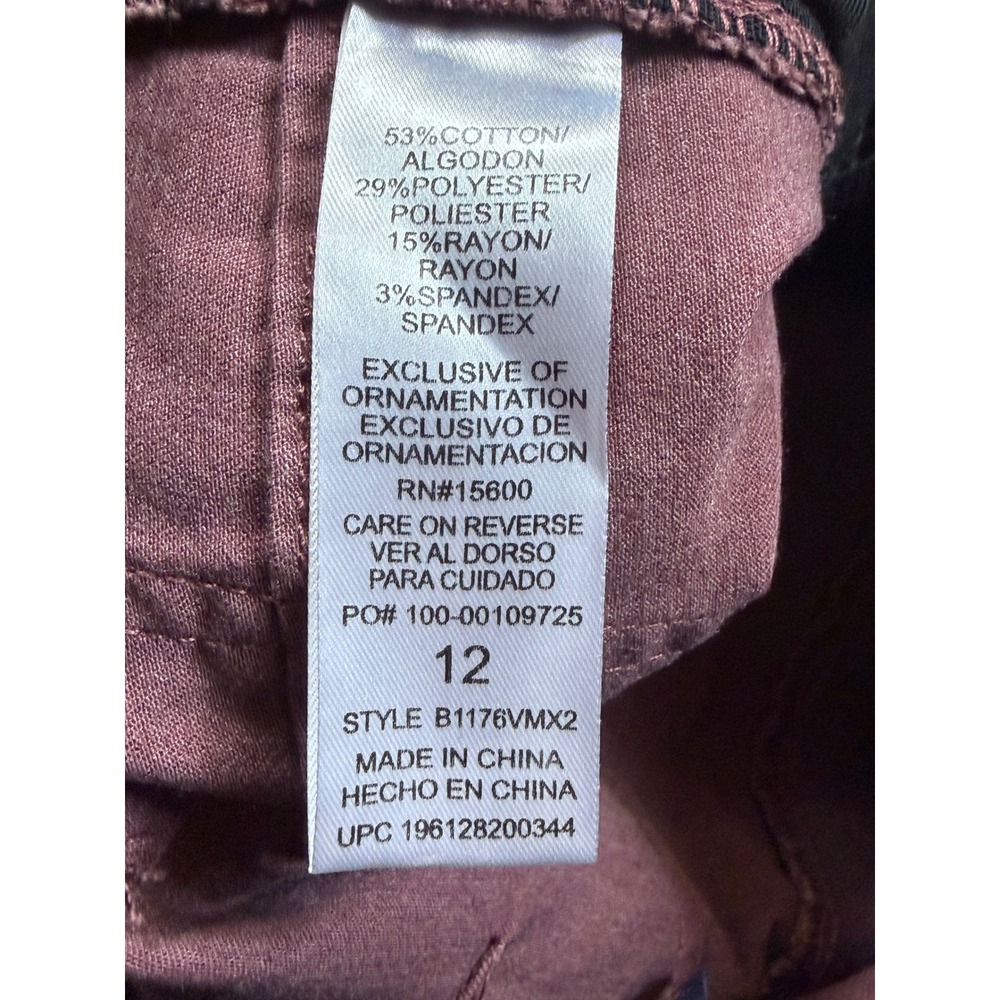 Democracy Absolution Ankle Skimmer Pants Mauve Purple Size 12 B1176VMX2 - Picture 5 of 9